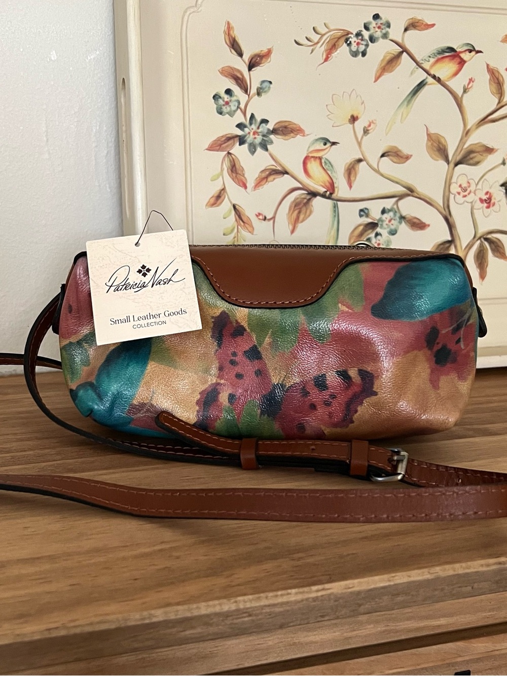 Patricia Nash Small Leather Goods Joliet Butterfly Watercolor Crossbody Purse